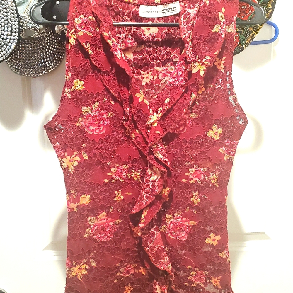 Short sleeve, lacey cute top.